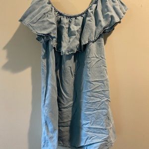 Zara women’s denim dress small strapless 77302